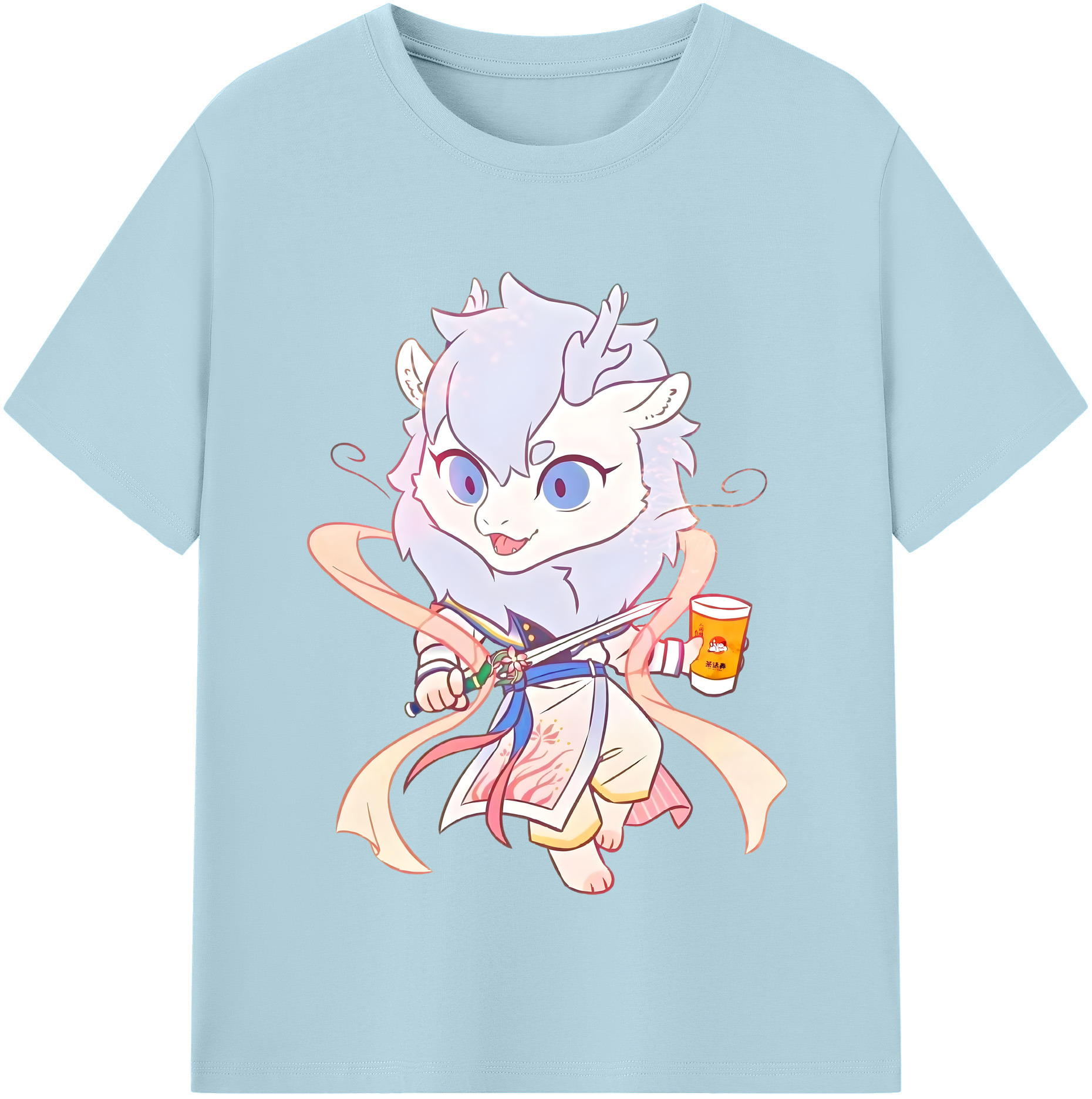 （画像用） Ne Zha 2 ナタ 魔童の大暴れ 綿100％半袖Tシャツ（フロントプリント）